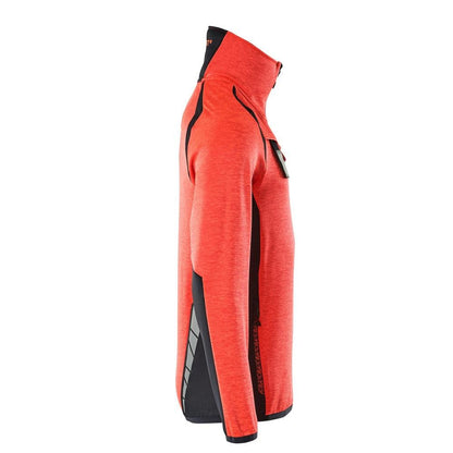 Fleece sweater with short zip microfleece jacket