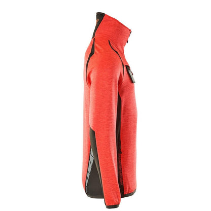 Fleece sweater with short zip microfleece jacket