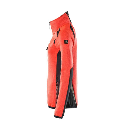 Fleece sweater with short zipper, women's microfleece jacket