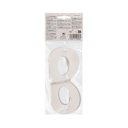 Eine Packung mit silberfarbenen Metallic-Zahlenausschnitten wird in einem durchsichtigen Plastikbeutel mit einem Kartonkopf versiegelt, ähnlich wie bei PAPSTAR GmbH Gesichtsmasken "Metallic" farbig sortiert, Beutel (6 Stück), und enthält eine Produktinformation und einen Barcode.