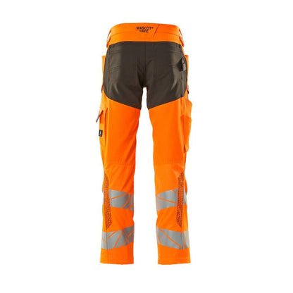 Pants with knee pockets, stretch inserts pants