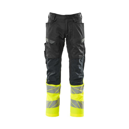 Pants with knee pockets, stretch inserts pants