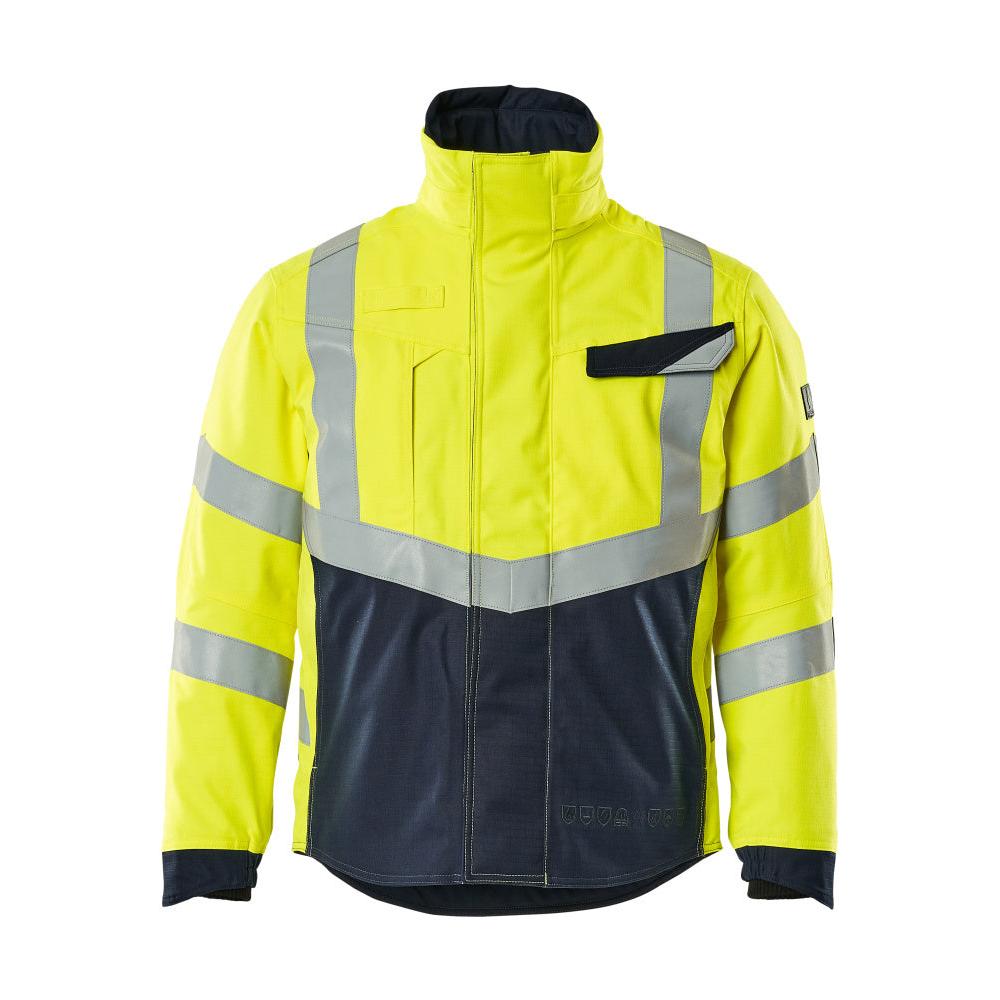 Winterjacke mit Steppfutter Pilotjacke Multisafe, hi-vis gelb/schwarzblau
