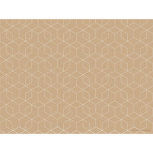 Die Papier-Tischsets 30x40 cm Woven ecoecho von Duni GmbH zeigen ein symmetrisches, geometrisches Muster weißer Linien auf hellbraunem Hintergrund - umweltfreundlich, stilvoll und im Pack zu 250 Stück erhältlich.