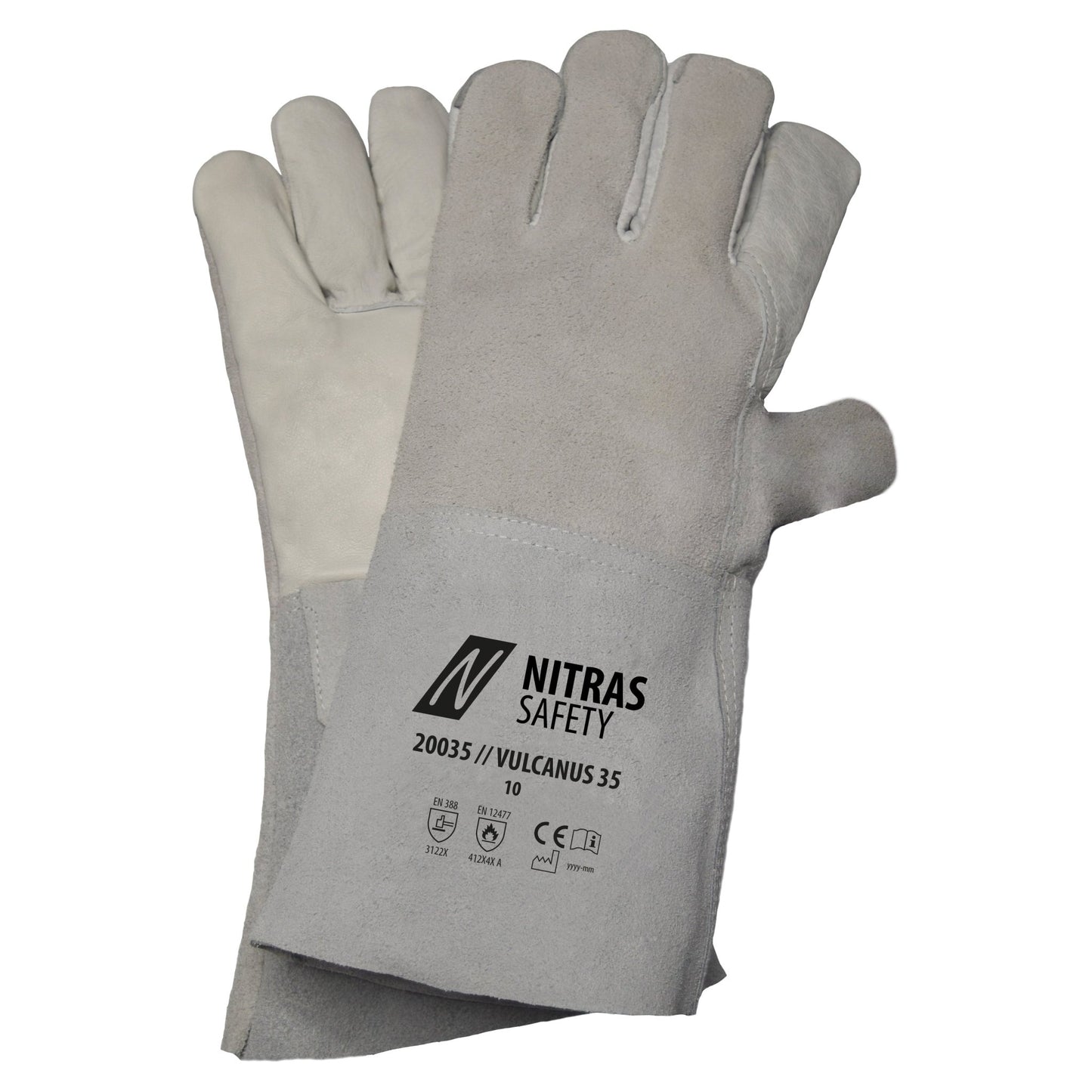 NITRAS VULCANUS 35, Schweißerhandschuhe, grau