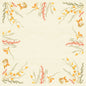 Die Dunicel-Mitteldecke 84x84 Fall Beauty von Duni GmbH hat einen beigen Hintergrund, der mit leuchtenden Herbstblättern und einem weichen Aquarell-Effekt umrandet ist, perfekt für herbstliche Tischdekoration. Die Packung enthält 20 Stück.