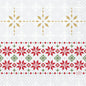 Patterned napkins 33x33 3-ply 1/4 Tradition by Duni GmbH: golden, red, and green geometric snowflakes and motifs on white with light snowflake accents. Pack of 250 pieces.