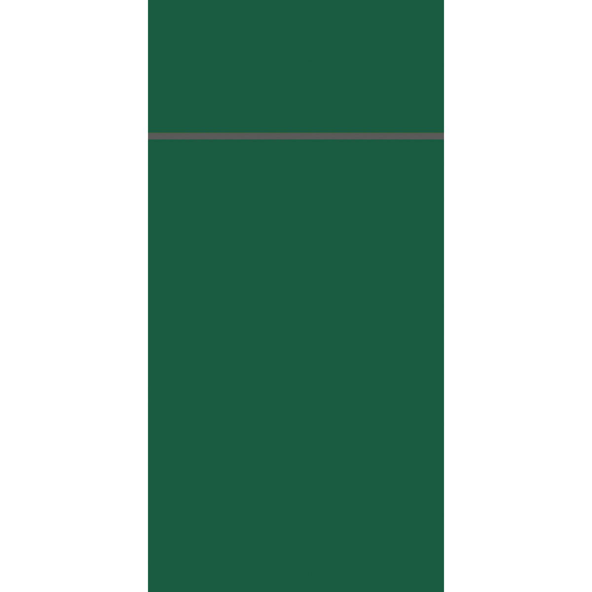 Ein einfarbiges, dunkelgrünes Rechteck füllt den größten Teil des Bildes aus, umrandet von weißen Seiten und gekrönt von einer dünnen grauen Linie - ein Hinweis auf die Eleganz und Nachhaltigkeit der Bio Duniletto Slim 400 x 330 mm Tischdekoration der Duni GmbH.