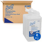 The image shows a Kimberly-Clark GmbH Scott® Anti Bac Foam Soap 1L cassette in front of a box labeled "6 x 1L = 6L". A blue symbol highlights the 6-pack (cartridges) - perfect for washrooms.