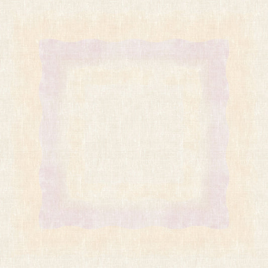 Eine quadratische Dunisilk-Mitteldecke 84 x 84 cm der Duni GmbH in Serenity mit zartem Rosaton und gewellten Rändern ist auf einem strukturierten beigen Hintergrund zentriert. Die weichen, gedämpften Töne unterstreichen die ruhige Qualität dieses 20-teiligen Pakets.