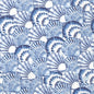 A seamless blue and white shell pattern covers the Zellt napkins 33x33 cm, 3-ply, Tide Design by Duni GmbH (pack of 250 napkins), with a small round "Duni" logo in the bottom right corner.