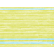 Ein Muster aus horizontalen gelben und hellblauen handgezeichneten Linien auf Weiß, inspiriert von Elise Stripes für Dunicel-Sets 30x40 cm, Packung (100 Stück), von Duni GmbH.