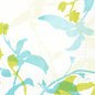 The Elise design features blue and green leaf and flower silhouettes with a dotted background on white 3-ply Zell napkins (33x33 cm, 250 pieces) from Duni GmbH; the "DUNI" logo appears in a small oval in the lower right corner.