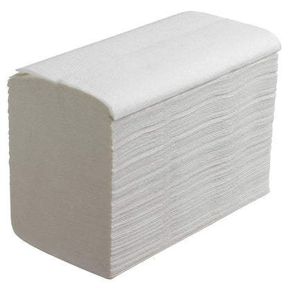 A large stack of Scott® Control™ Flushable Folded Towels from Kimberly-Clark GmbH in White (15 clips x 322 sheets) is neatly arranged - ideal for hygienic hand drying on a white background.