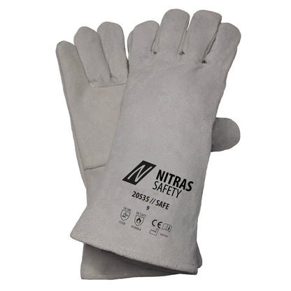 NITRAS SAFE, Schweißerhandschuhe, grau