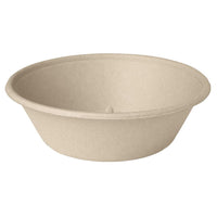 The Classic Bowl 1000 ml - uncoated brown bagasse 194x194x60 from Duni GmbH is an eco-friendly, round disposable bowl with a smooth rim and shallow depth—ideal for sustainable dining; package contains 40 pieces.
