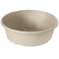 Die Duni GmbH Classic Bowl 900 ml, eine runde beige Braun Bagasse BAT/PLA-beschichtete Schüssel (194x194x53 mm), hat einen dicken Rand und eine strukturierte Oberfläche. Biologisch abbaubar, leer vor weißem Hintergrund abgebildet. Packung: 40 Stück.