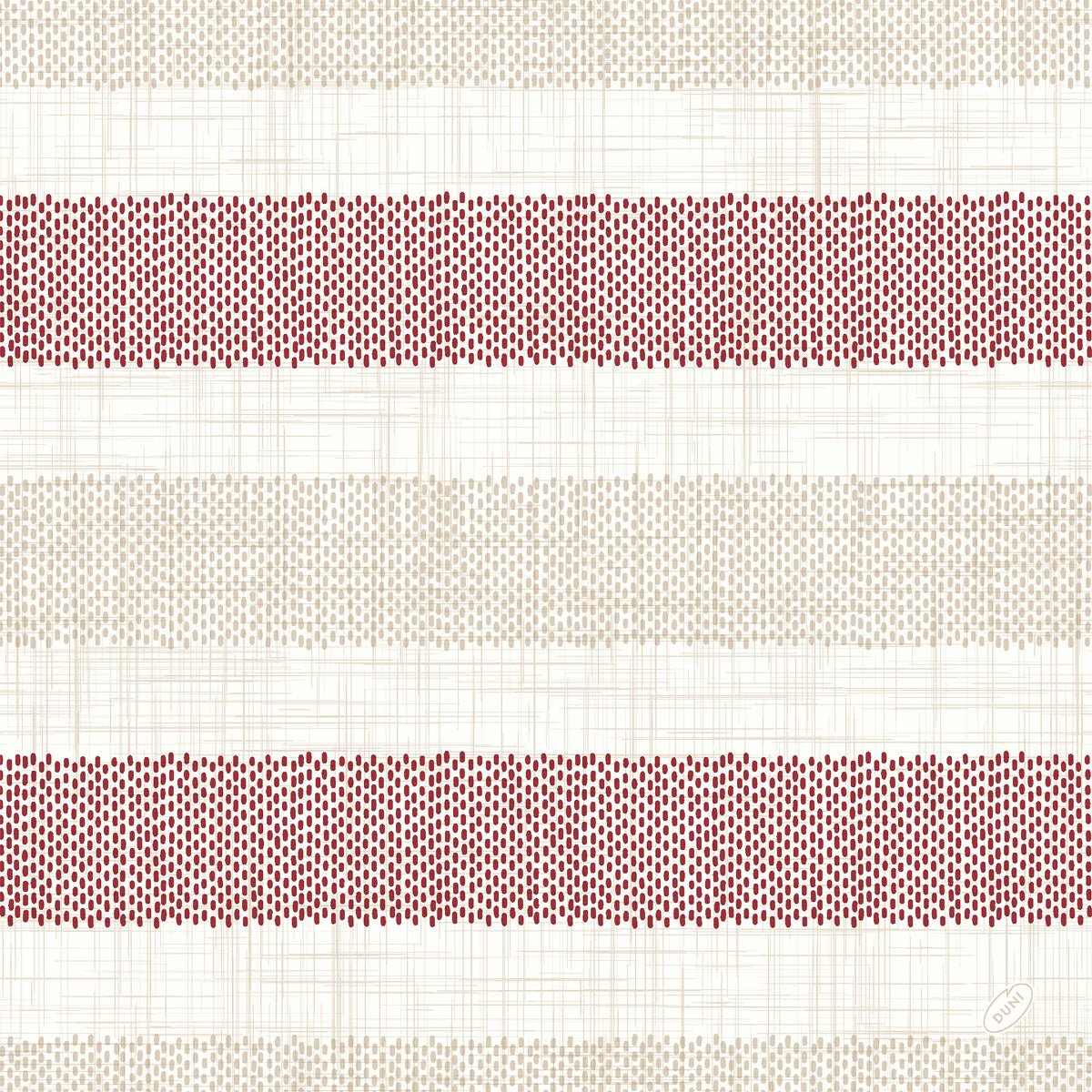 Zellt napkins 40x40 cm Classic Rigato bordeaux by Duni GmbH: High-quality napkins with wide, burgundy stripes with dot pattern and narrow beige lines in grid design - perfect for stylish table decoration. Pack of 50 pieces.