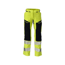 Trousers, women, DIAMOND, knee pockets, stretch trousers Multisafe, hi-vis yellow/black-blue