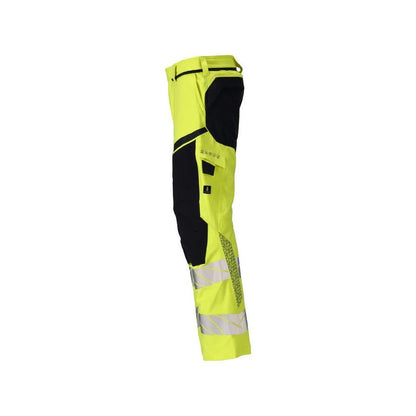 Hose, Knietaschen,ULTIMATE STRETCH Hose Multisafe, hi-vis gelb/schwarzblau