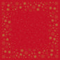Roter Hintergrund mit goldener Schneeflocken- und Sternenbordüre, die die Mitte offen lässt - ideal für die Präsentation der Bio-Dunicel Mitteldecke 84x84 cm in rot von Duni GmbH bei Stargazing Events oder als nachhaltige Festtagsdekoration.