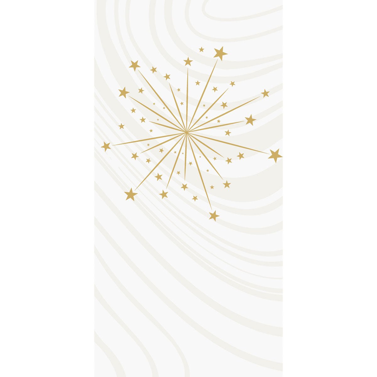 Ein goldener Sternenhimmel und abstrakte Linien auf Weiß machen die Bio-Dunisoft-Servietten 40x40cm 1/8F der Duni GmbH zu einer stilvollen und nachhaltigen Wahl für jeden Tisch.
