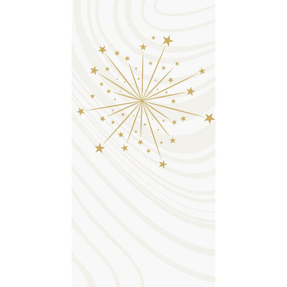 Ein goldener Sternenhimmel und abstrakte Linien auf Weiß machen die Bio-Dunisoft-Servietten 40x40cm 1/8F der Duni GmbH zu einer stilvollen und nachhaltigen Wahl für jeden Tisch.