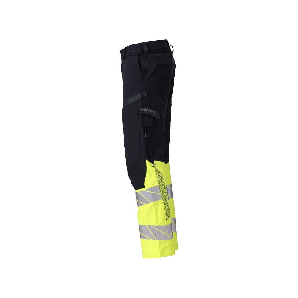 Hose, Knietaschen,ULTIMATE STRETCH Hose Multisafe, schwarzblau/hi-vis gelb