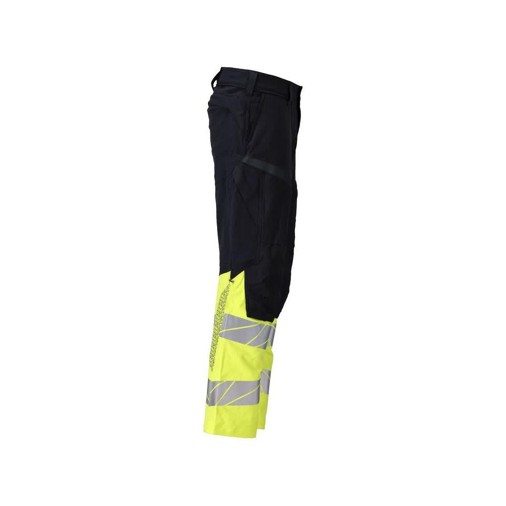 Hose, Knietaschen,ULTIMATE STRETCH Hose Multisafe, schwarzblau/hi-vis gelb