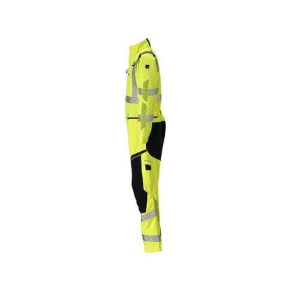 Overall, Knietaschen, Stretch-Einsätze Kombination Multisafe, hi-vis gelb/schwarzblau