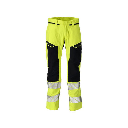 Hose mit Knietaschen, Stretch-Einsätze Hose Multisafe, hi-vis gelb/schwarzblau