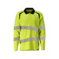 Polo shirt, long-sleeved polo shirt Multisafe, hi-vis yellow/black-blue