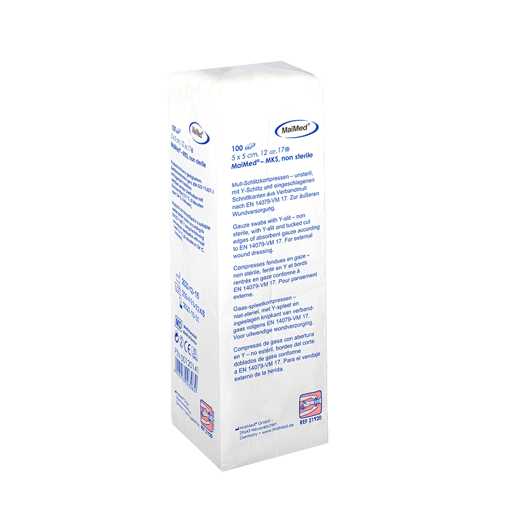 MaiMed-MKS-unsterile gauze slit compresses, 100 pieces/paper bag