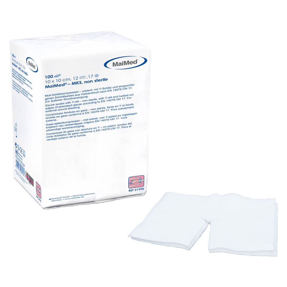 MaiMed-MKS-unsterile gauze slit compresses, 100 pieces/paper bag