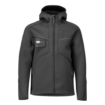 Soft shell jacket, hood, modern fit soft shell jacket