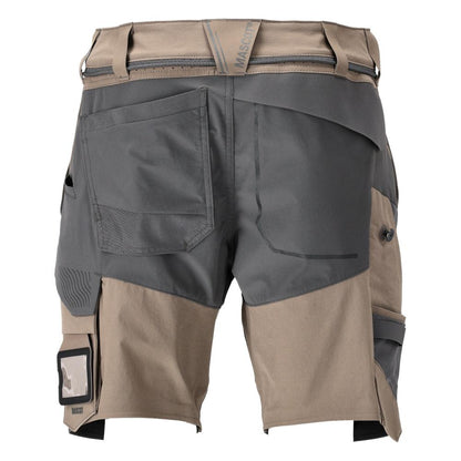 Shorts, Stretch, geringes Gewicht Shorts, dunkles sandbeige/anthrazitgrau