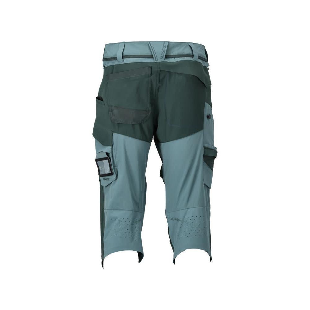 Dreiviertel-Hose, Knietaschen, Stretch Handwerker-Dreiviertel-Hose, helles waldgrün/waldgrün