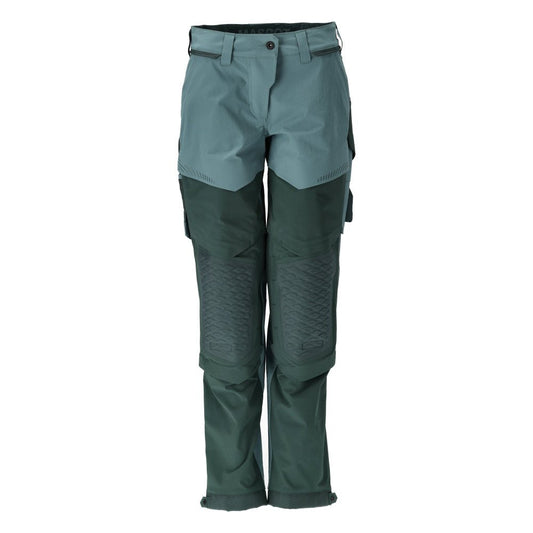 Hose mit Knietaschen, Damen Hose, helles waldgrün/waldgrün