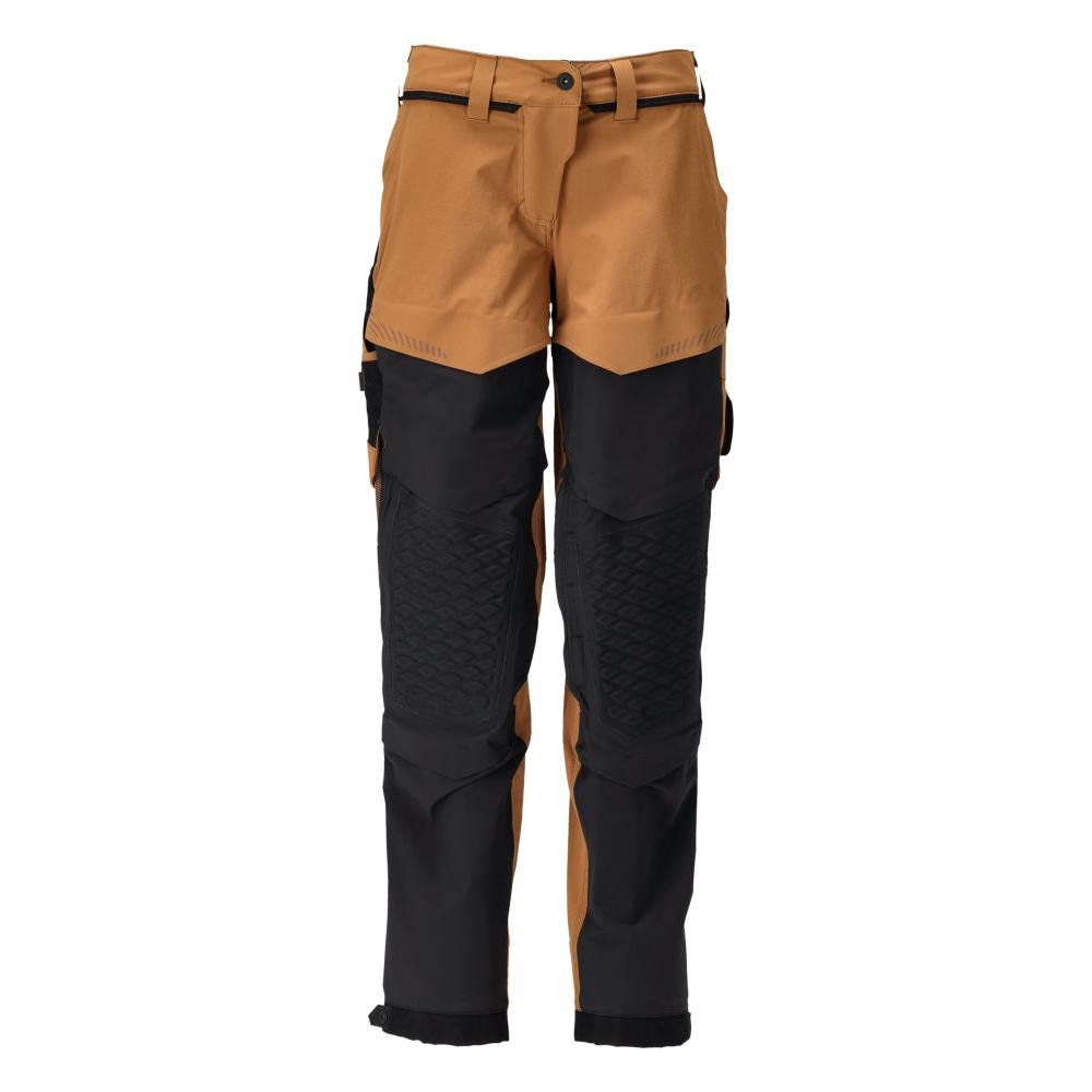 Hose mit Knietaschen, Damen Hose, nussbraun/schwarz