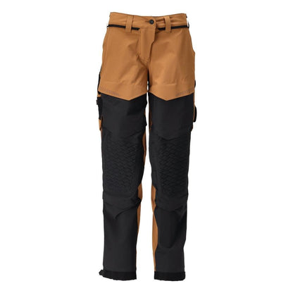 Hose mit Knietaschen, Damen Hose, nussbraun/schwarz