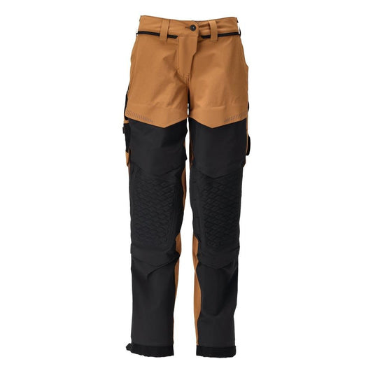 Hose mit Knietaschen, Damen Hose, nussbraun/schwarz