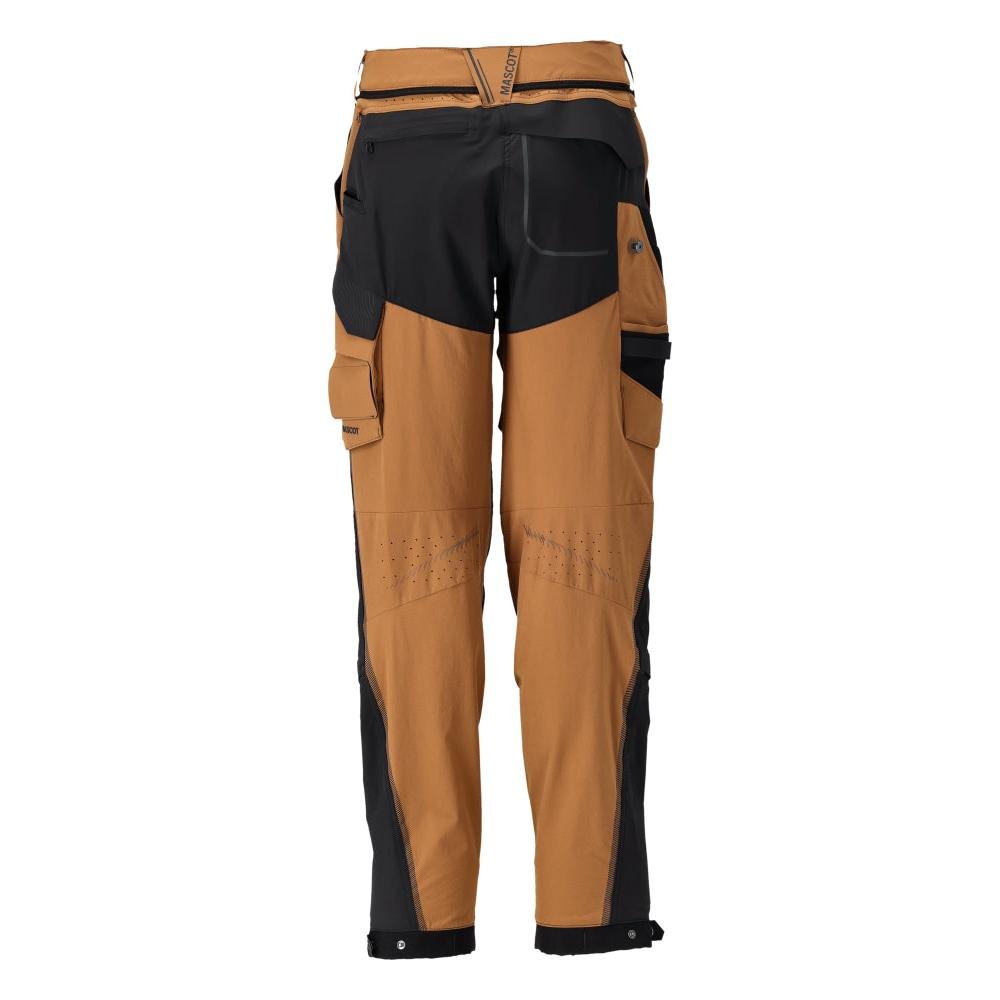 Hose mit Knietaschen, Damen Hose, nussbraun/schwarz