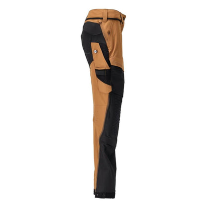 Hose mit Knietaschen, Damen Hose, nussbraun/schwarz