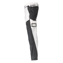 Hose, Knietaschen, Stretch, leicht Hose, weiss/Anthrazitgrau