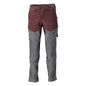 Hose, Knietaschen, Stretch, leicht Hose, bordeaux/anthrazitgrau