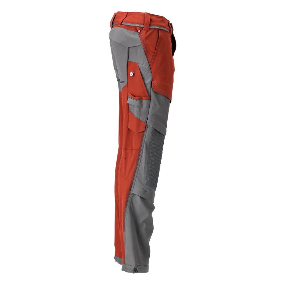 Hose, Knietaschen, Stretch, leicht Hose, herbstrot/anthrazitgrau