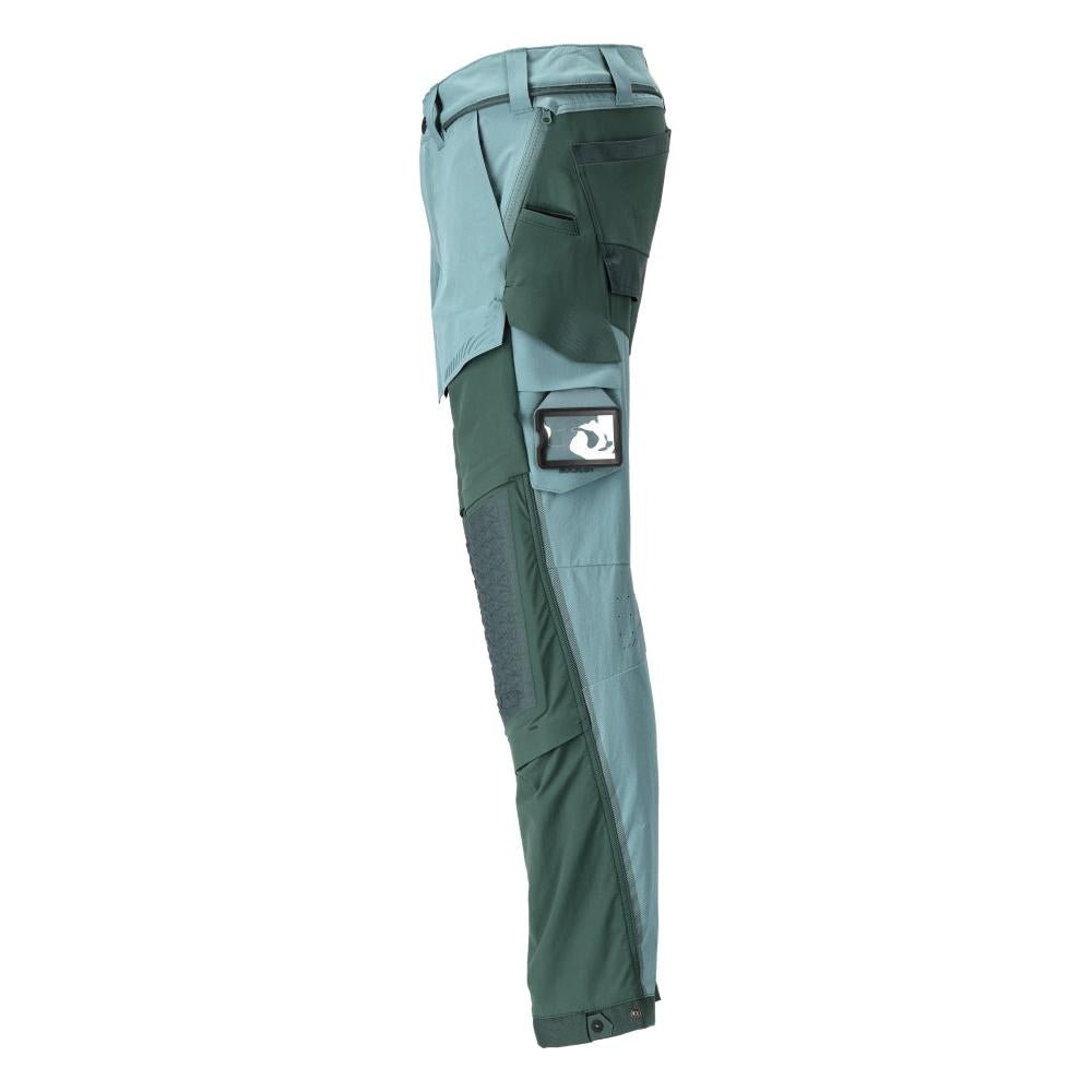 Hose, Knietaschen, Stretch, leicht Hose, helles waldgrün/waldgrün
