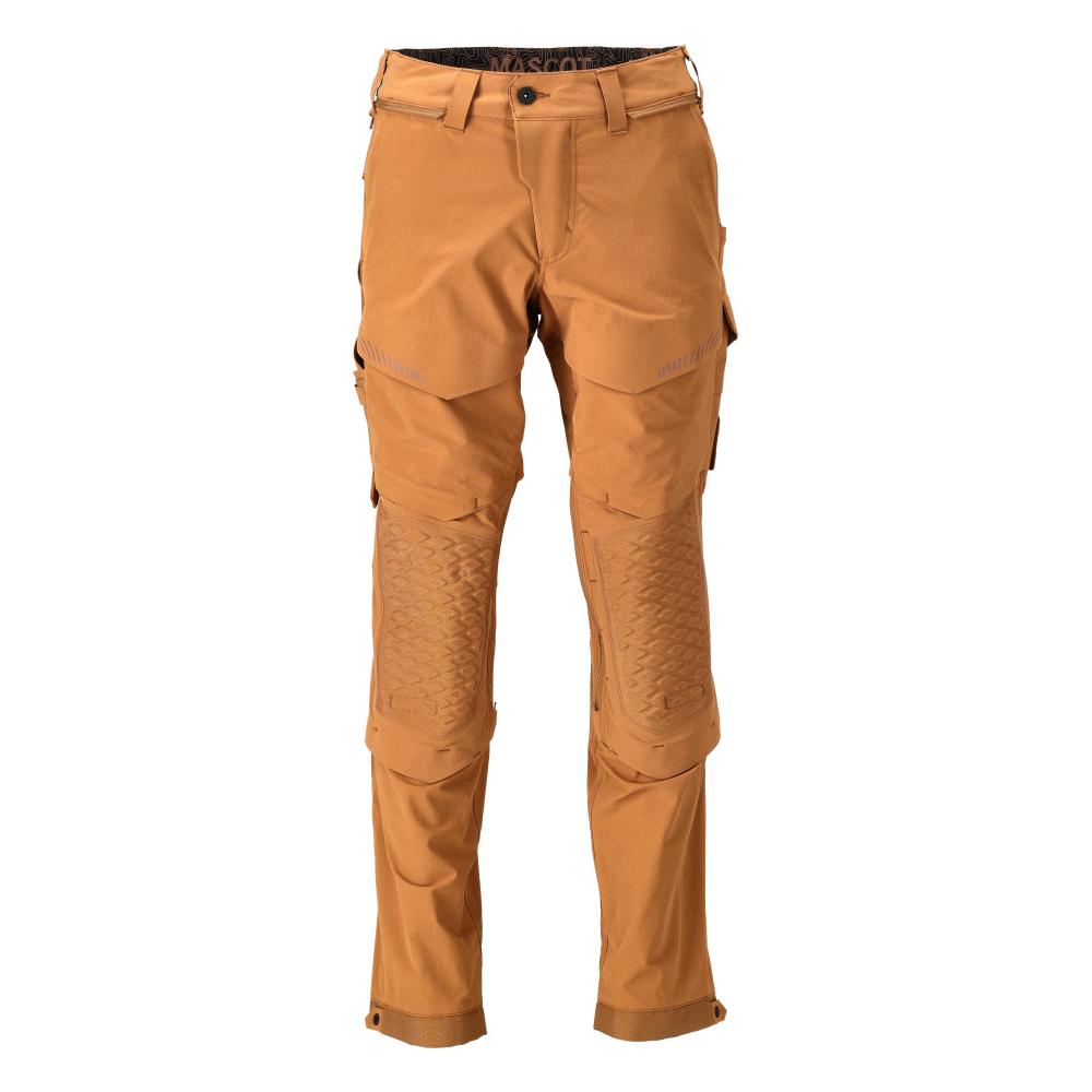 Trousers, knee pockets, stretch, light trousers, nut brown