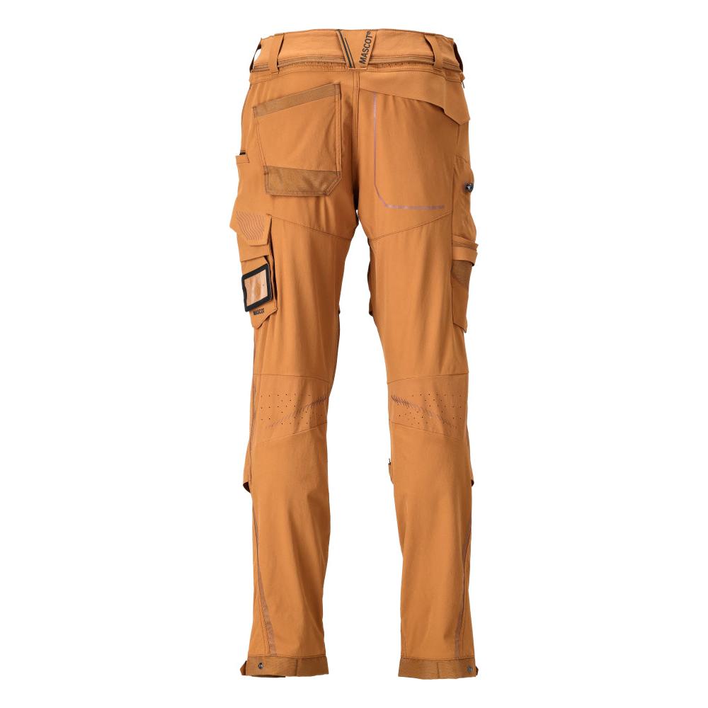 Trousers, knee pockets, stretch, light trousers, nut brown