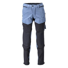 Hose, Knietaschen, Stretch, leicht Hose, steinblau/schwarzblau